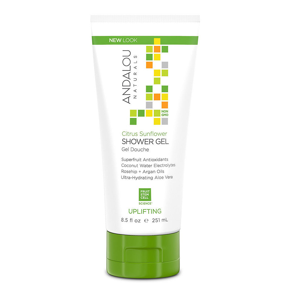 Andalou Naturals Body Uplifting Shower Gel, Citrus Sunflower, 8.5 Oz